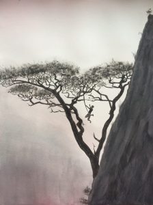 Take the jump watercolor