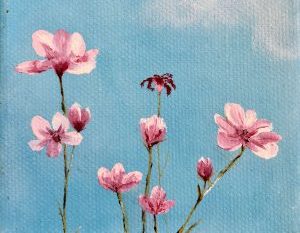 Wildflowers small oil