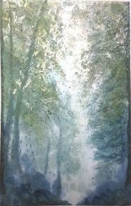 Swiss forest watercolor